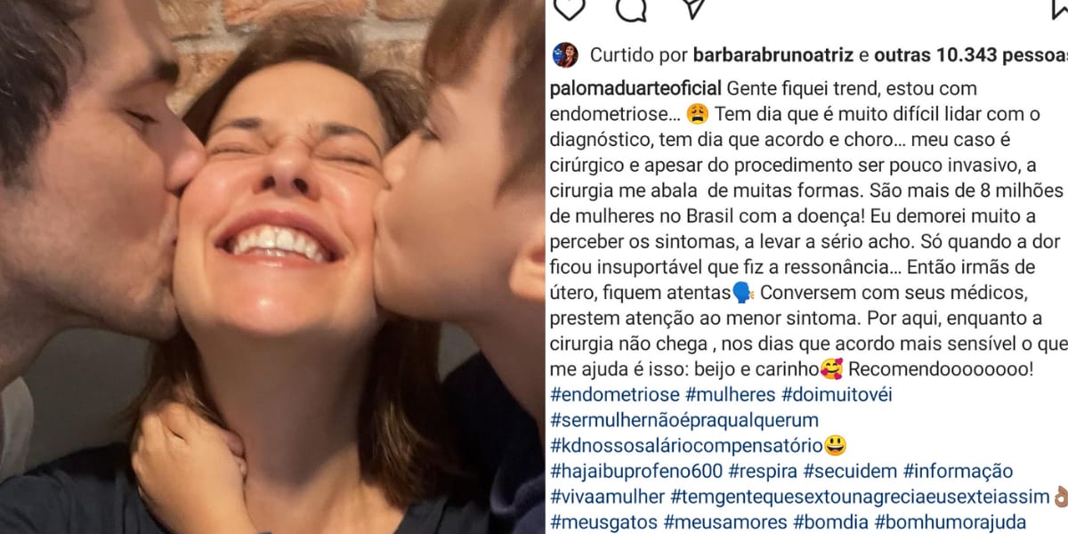 Paloma Duarte conta em suas redes sociais que está com endometriose e faz alerta para as mulheres (Reprodução: Instagram)
