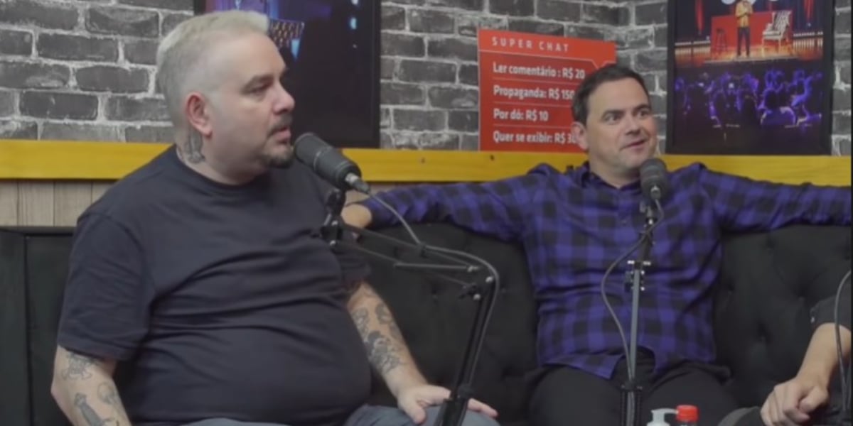 Marcos Chiesa, o Bola, e Márvio Lúcio, em entrevista ao Podihhcast - Foto: Reprodução