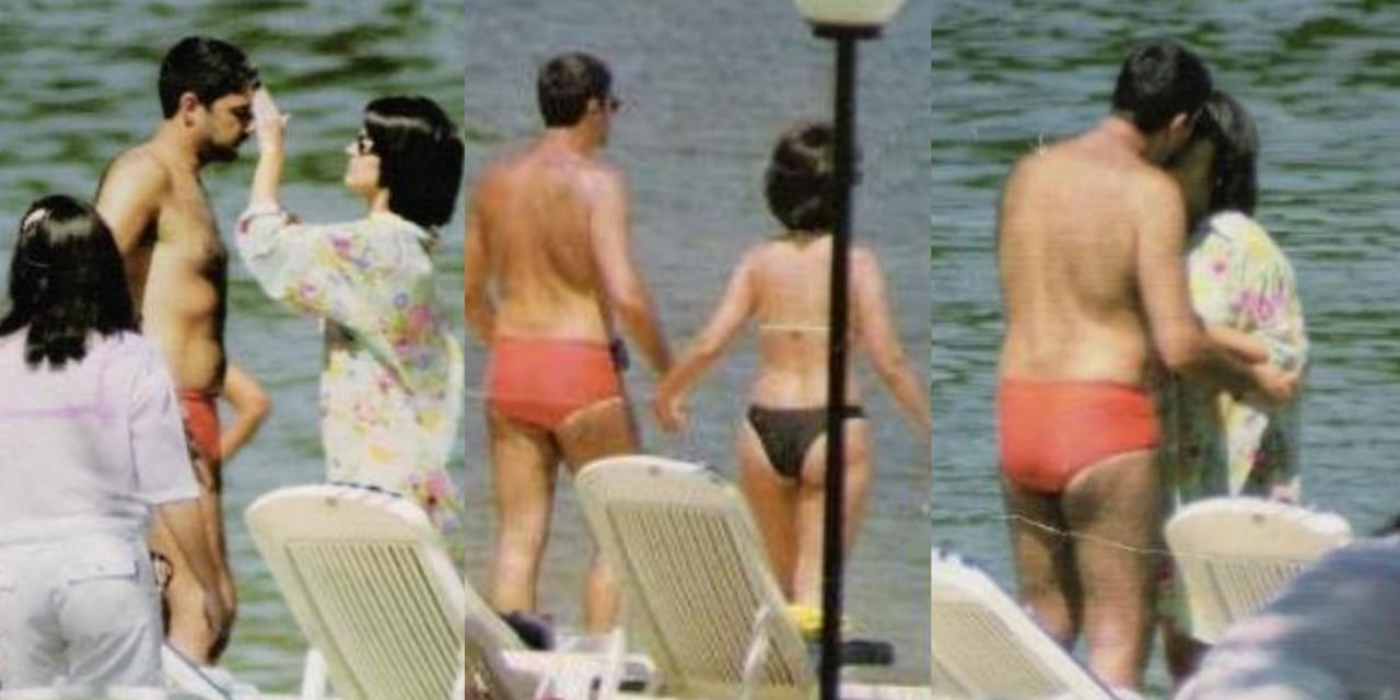 William Bonner e Fátima Bernardes na praia (Foto: Reprodução/Montagem)