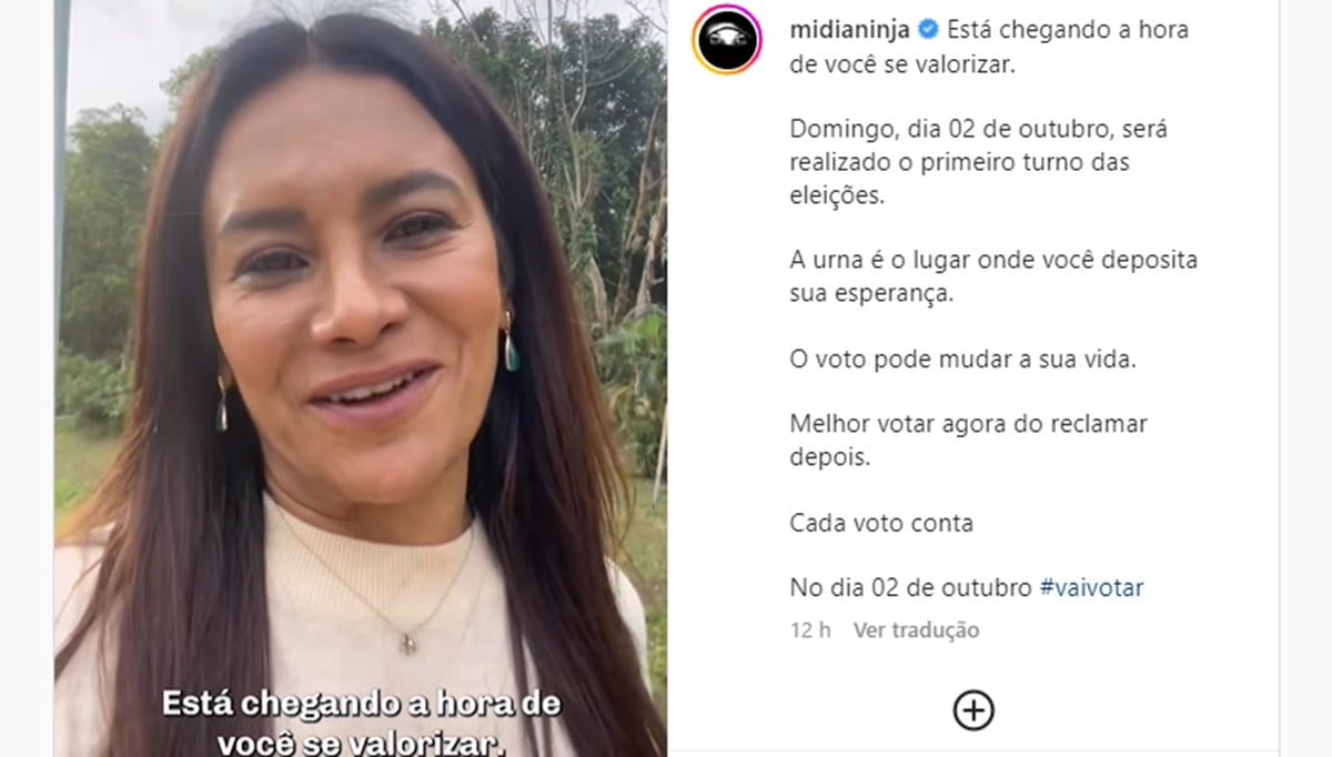 Dira Paes faz colaboração com o portal Midia Ninja e manda recado importante ao público sobre as eleições 2022 
