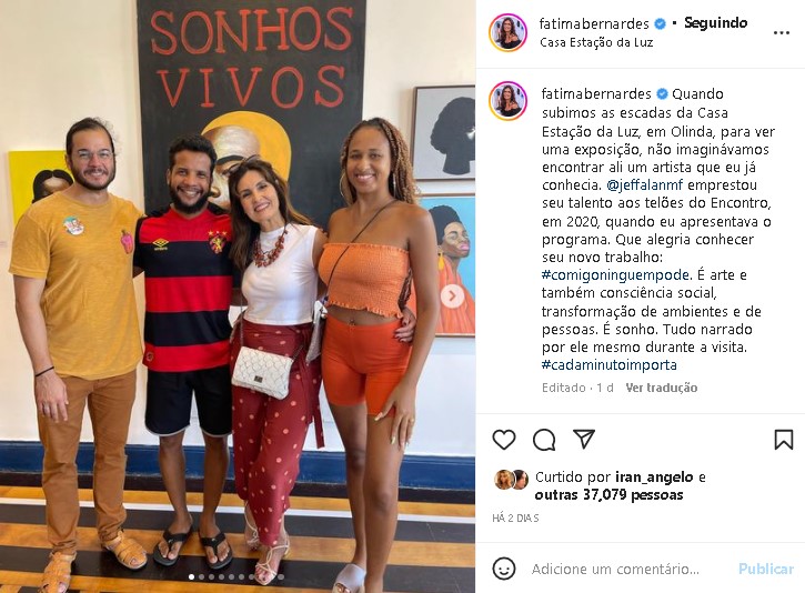 Fátima Bernardes surgiu com o namorado e se declarou (Foto: Reprodução/ Instagram)