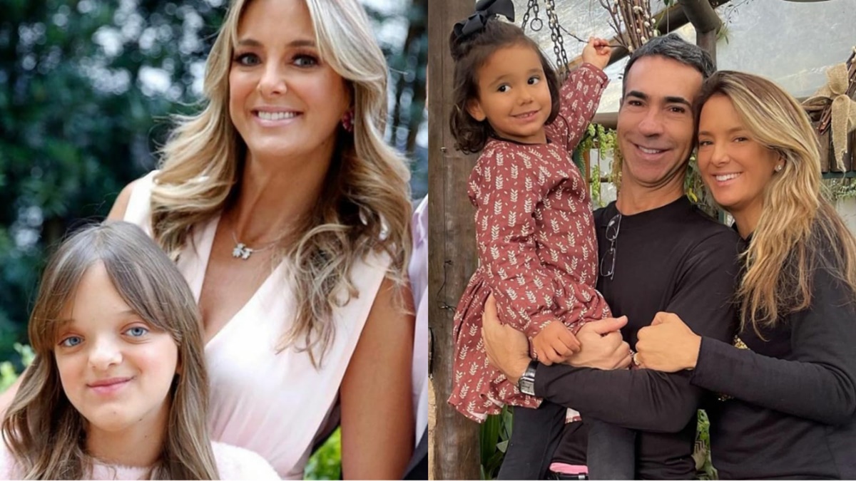 Rafella Justus é filha de Ticiane com Roberto Justus e Manuella é filha do seu atual casamento com César Tralli