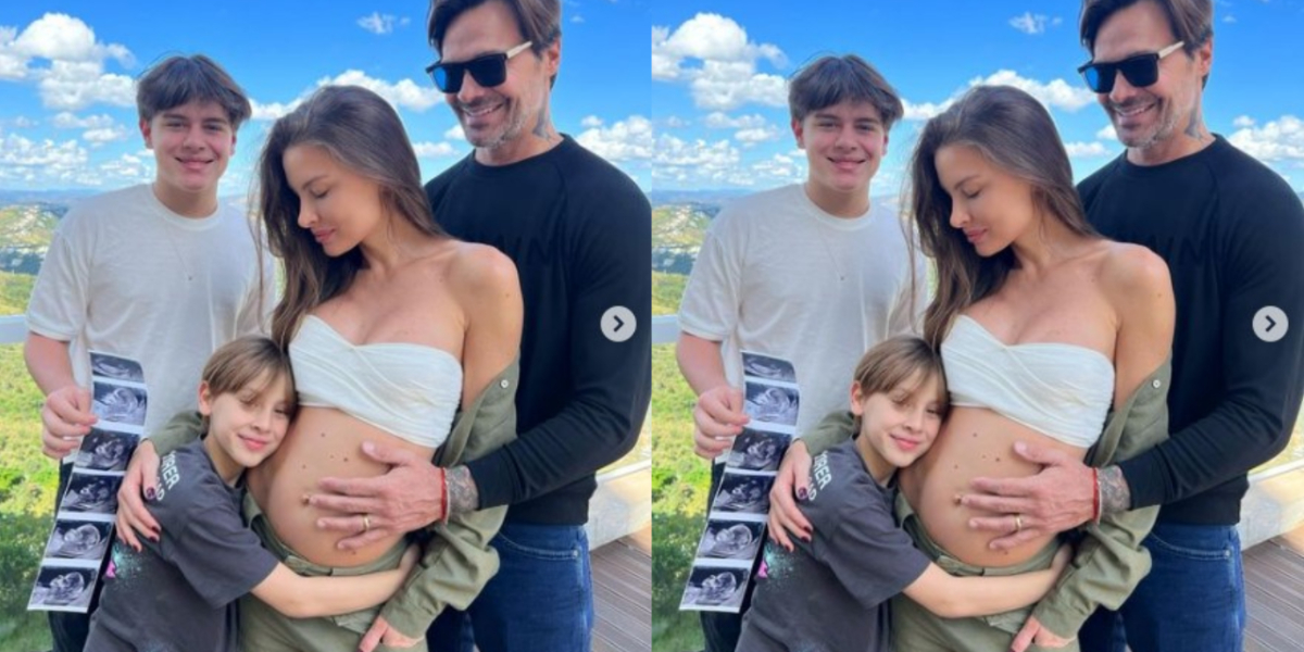 Flávio Mendonça ao lado da esposa e dos filhos do casal - Foto: Reprodução