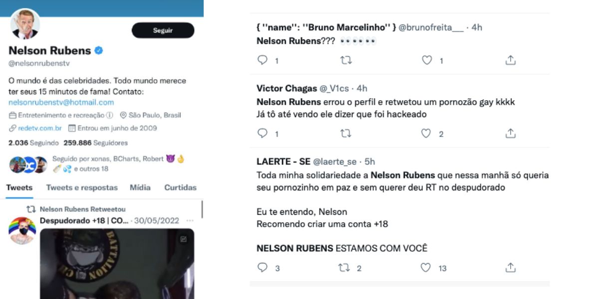 Nelson Rubens choca com publicação (Reprodução) 