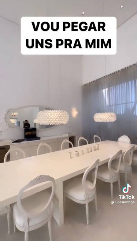 Sala de jantar chamou atenção pelo luxo (Foto: Reprodução) Sala de jantar chamou atenção pelo luxo (Foto: Reprodução)