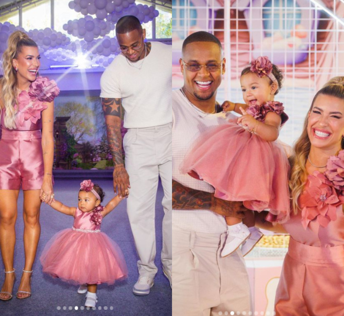 Foto do aniversário da filha de Léo Santana com Lorena Improta  (Foto Reprodução/Montagem/Instagram)