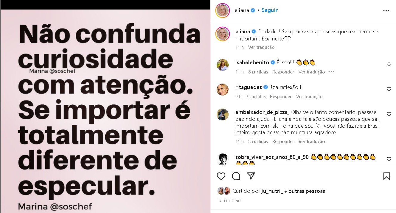 Apresentadora do SBT, Eliana, faz desabafo importante nas redes sociais e surpreende o Brasil - Foto Reprodução Instagram