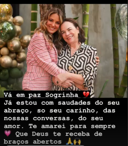 Ticiane Pinheiro faz postagem em homenagem à sua sogra que veio a falecer em um trágico acidente de avião (Foto Reprodução/Instagram)