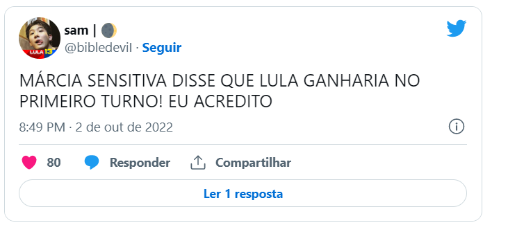 Internautas reagem à previsão de Marcia Sensitiva
