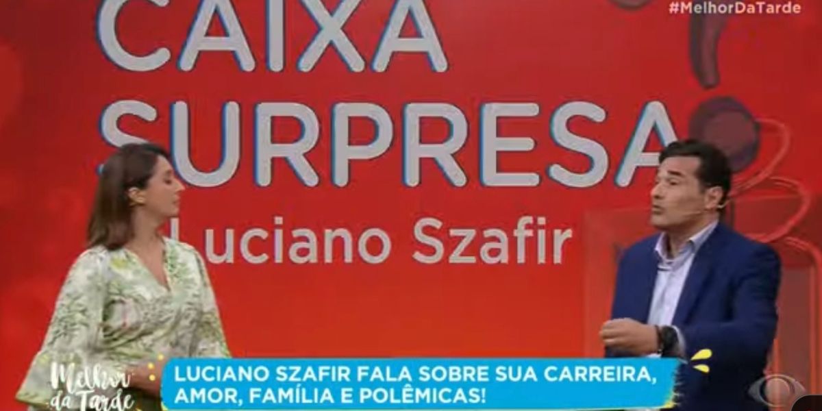 Catia Fonseca recebeu Luciano Szafir na Band