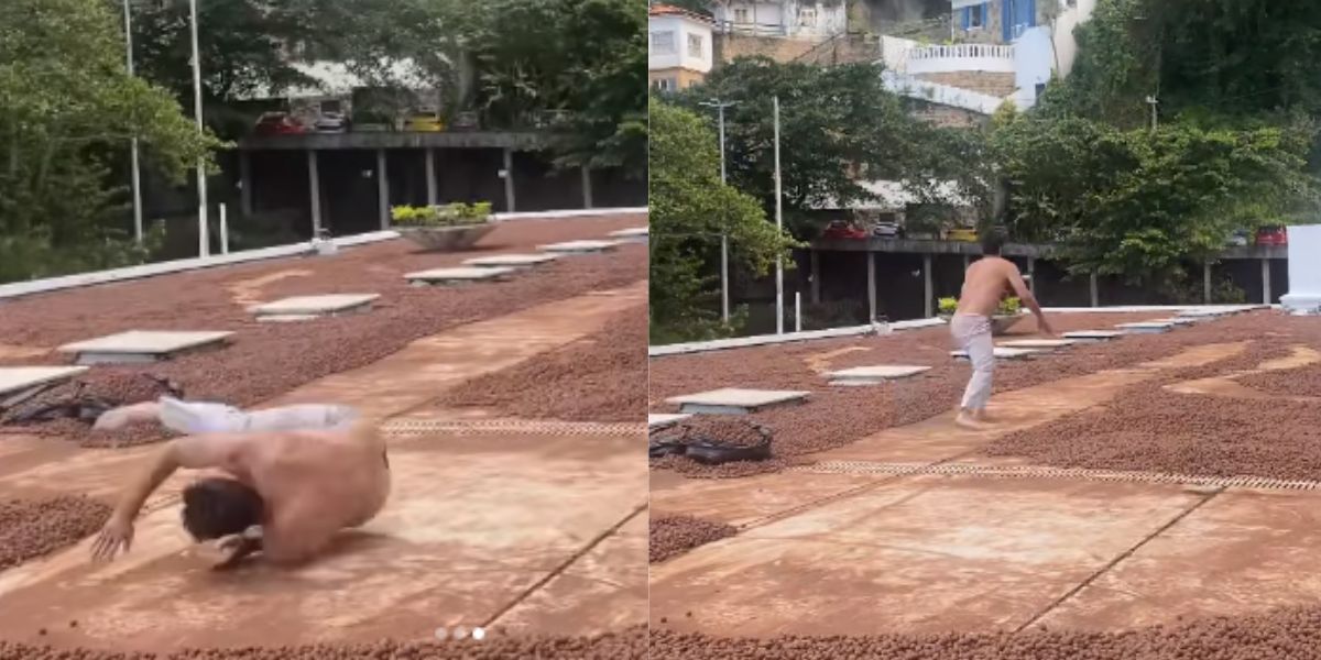 Galã da Globo, Rodrigo Lombardi mostra truque para se jogar de prédio em Travessia - Foto Reprodução Instagram