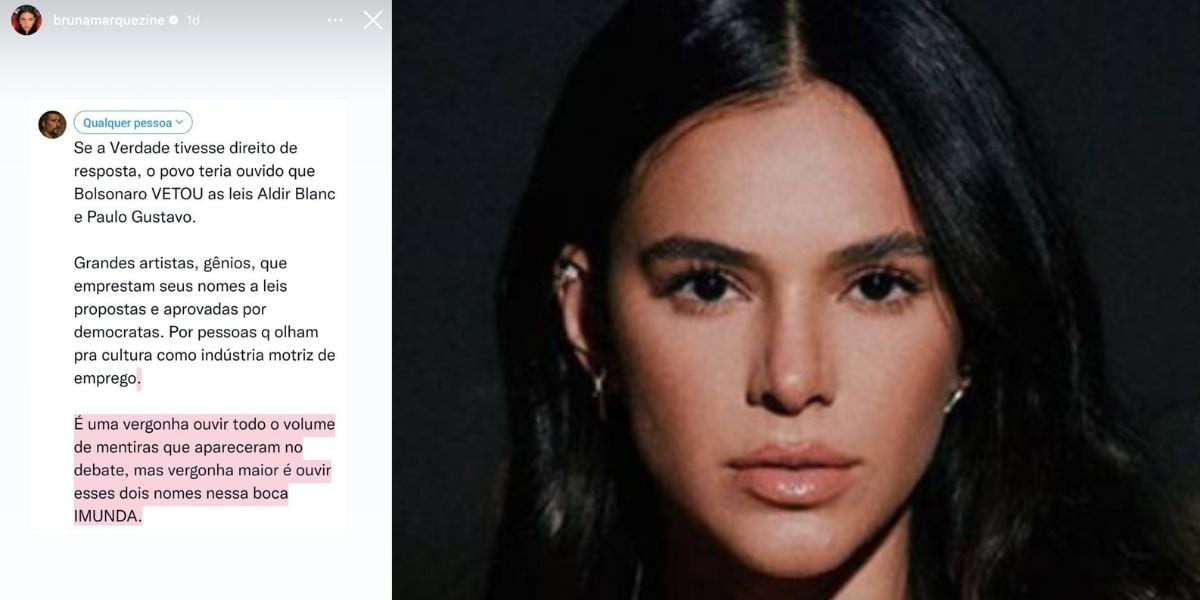 Neymar se posiciona a favor do atual presidente e Bruna Marquezine faz postagem em seguida