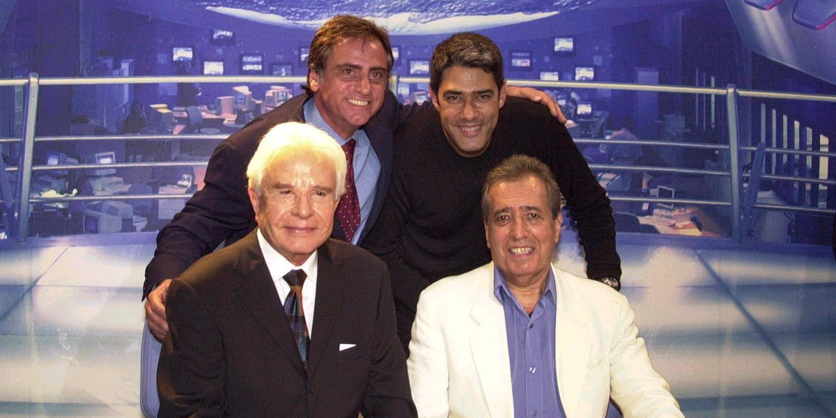 Jornalista Berto Filho, ao lado de dois outros grandes ícones do jornal Nacional: Cid Moreira e William Bonner (Foto Reprodução/Internet)