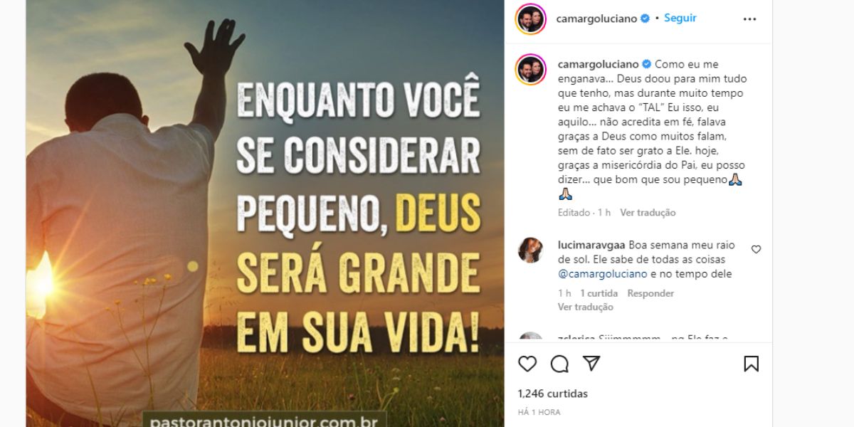 Luciano - desabafo - Instagram