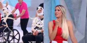 Renata Fan vê comentaristas deixarem a Band de cadeira de rodas (Reprodução Youtube)