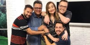 Alessandro Lo-Bianco, Vladimir Alves, Sonia Abrão, Thiago Rocha e Felipeh Campos - Foto: Reprodução / RedeTV!