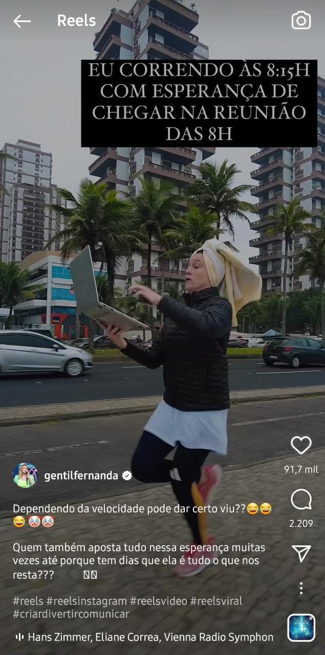 Publicação de Fernanda Gentil (Foto: Divulgação)