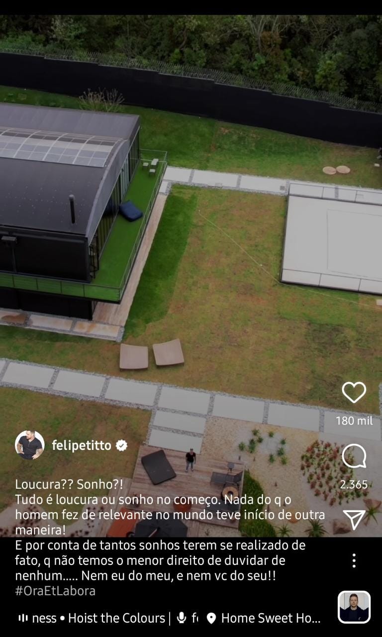 Publicação de Felipe Titto (Foto: Reprodução/ Instagram)