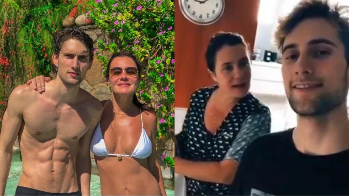 A atriz Adriana Esteves e seu filho, Felipe Ricca, fruto de sua união com Marco Ricca
