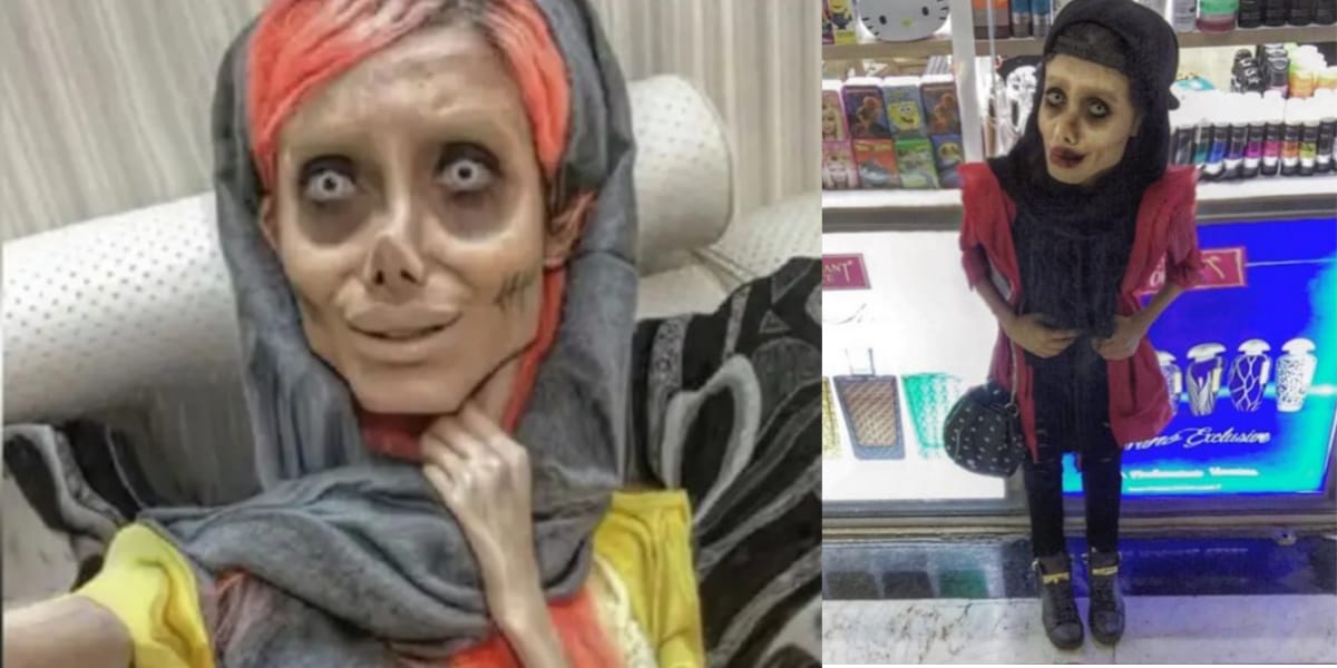 Influenciadora que criou a personagem Angelina Jolie zumbi nunca mais foi vista nas redes sociais (Reprodução: Montagem TV Foco)