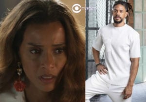 Clarice (Taís Araujo) em cena de Cara e Coragem; ricaça vai ter surpresa desagradável na novela (Foto: Reprodução / Globo / Montagem TV Foco)