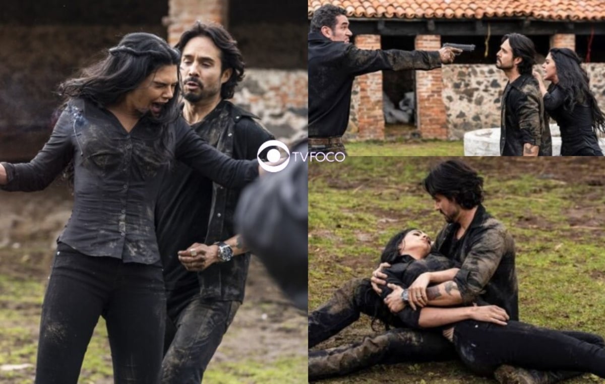  A Desalmada - Fernanda morre no final da novela? César e Rafael choram após Otávio acabar com a mocinha (Foto: Reprodução / Las Estrellas / Montagem TV Foco)