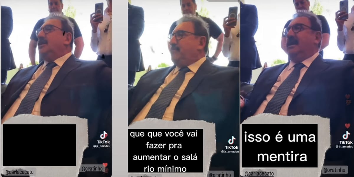 Ratinho fica indignado com a resposta dos candidatos em relação ao salário mínimo (Reprodução: Instagram)