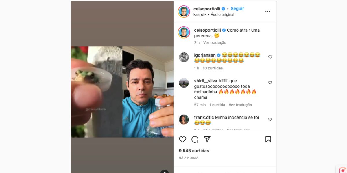 Celso Portiolli causa espanto com vídeo (Reprodução) Celso Portiolli causa espanto com vídeo (Reprodução)