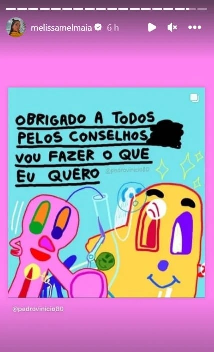 Mel Maia teria rebatido o posicionamento de Jade Picon 