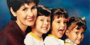 Fatima Bernardes com os filhos pequenos: Laura, Beatriz e Vinicius (Foto: Reprodução)