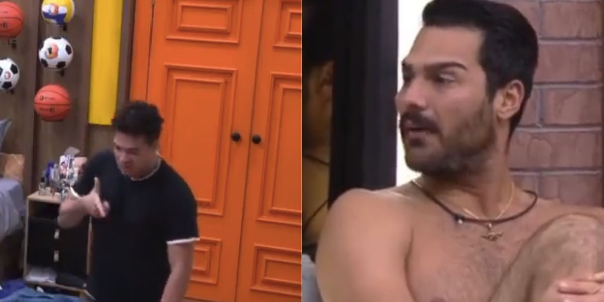 Lucas Santos faz gesto de arma e ameaça Shayan (Reprodução)