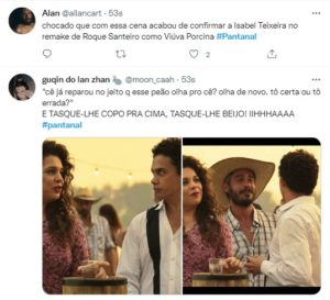 Maria Bruaca voltou por cima da 'carne seca' em Pantanal (Foto: Reprodução / Twitter)