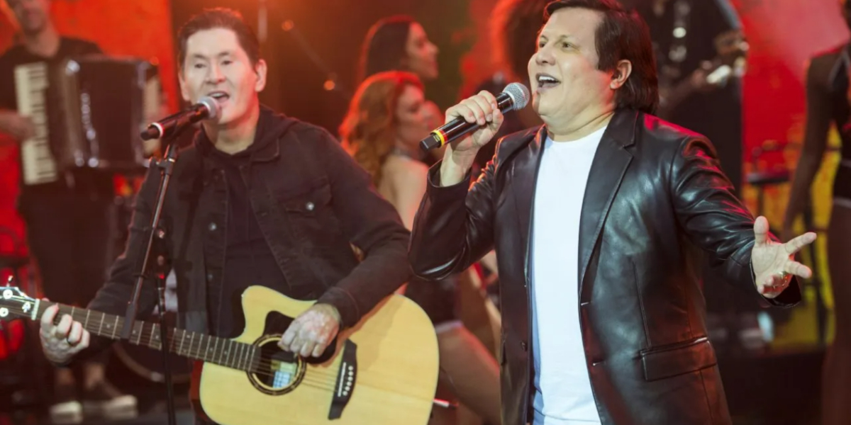 A dupla Gian e Giovani no palco do Faustão na Band - Foto: Reprodução
