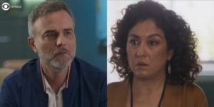 Gustavo confessa traição para Teca em Cara e Coragem (Foto: Reprodução/Globo/Colagem/Thais Teles)