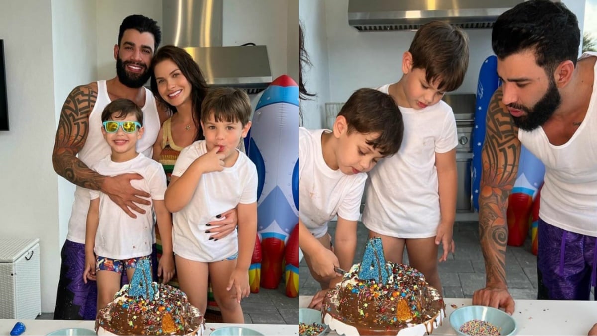 A bela família do cantor no aniversário de 4 anos de Samuel 