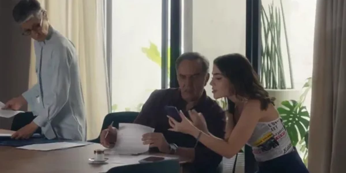 Cássia Kis contracenando com Humberto Martins e Jade Picon em "Travessia" (Foto Reprodução/Globo)