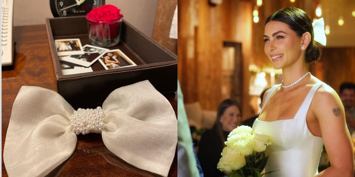 Letícia Wiermann relembrou fotos do casamento para celebrar as bodas de algodão (Reprodução: Instagram)