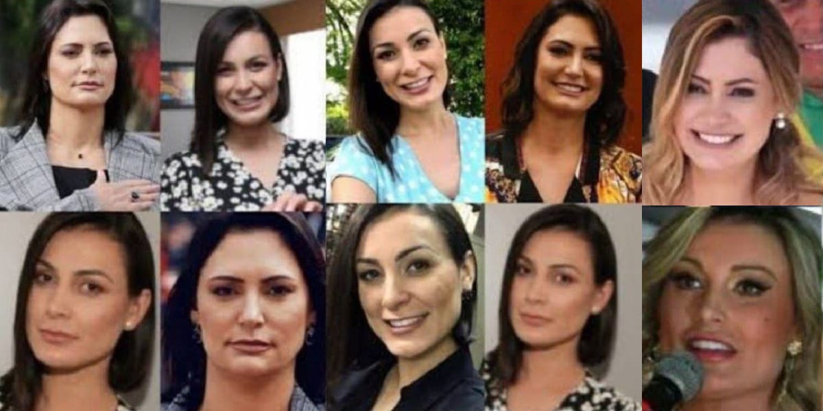 Nas redes sociais as pessoas brincaram de adivinhar quem era Michelle Bolsonaro (Reprodução: Twitter)