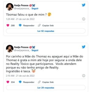 A influenciadora justificou o motivo de ter excluído a publicação (Foto: Reprodução / Twitter)