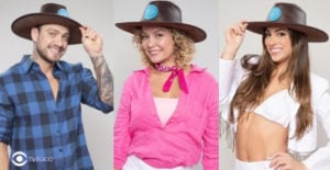 Vini, Bárbara e Pétala estão na 7ª roça de A Fazenda 14 (Foto: Reprodução / PlayPlus / Montagem TV Foco)