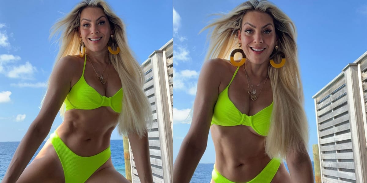 Renata Fan costuma tirar fotos de biquíni, aumentando o clima com seus seguidores (Reprodução: Instagram)