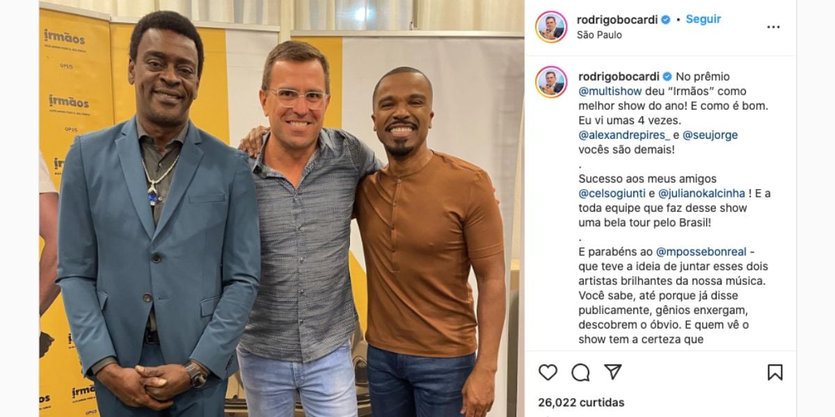 Rodrigo Bocardi parabeniza Alexandre Pires (Reprodução)