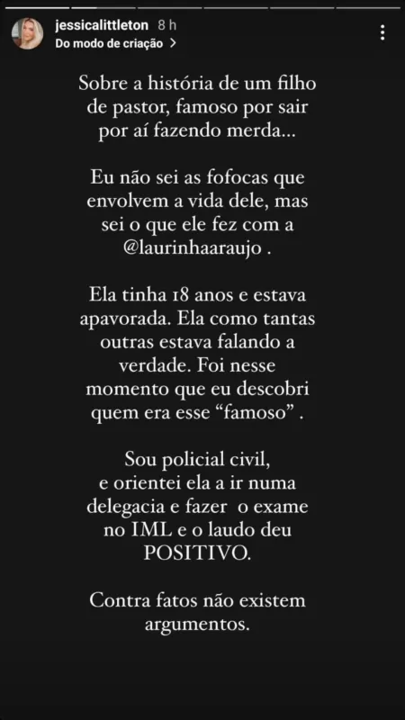 Stories de Jéssica (Foto Reprodução/Instagram)