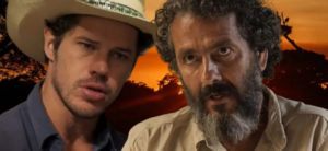 Final de Pantanal - Tadeu (José Loreto) dá chilique na hora do casamento triplo e deixa José Leôncio (Marcos Palmeira) em pânico (Foto: Reprodução / Globo / Montagem TV Foco)