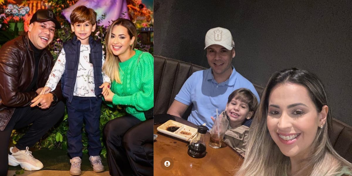 Tiago Barnabé surge em clique raro ao lado de esposa e filho em um restaurante (Reprodução: Instagram)