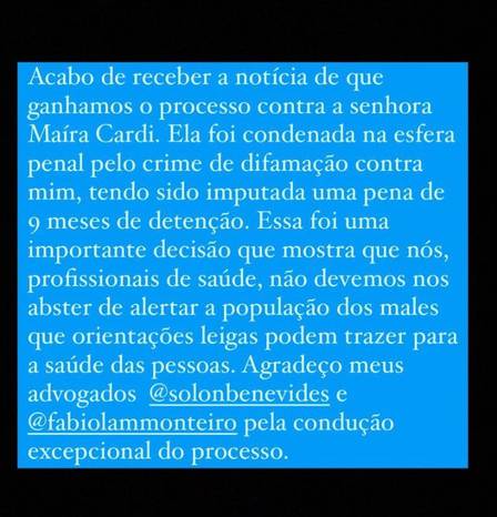 Postagem de Bruno Cosme (Foto Reprodução/Internet)