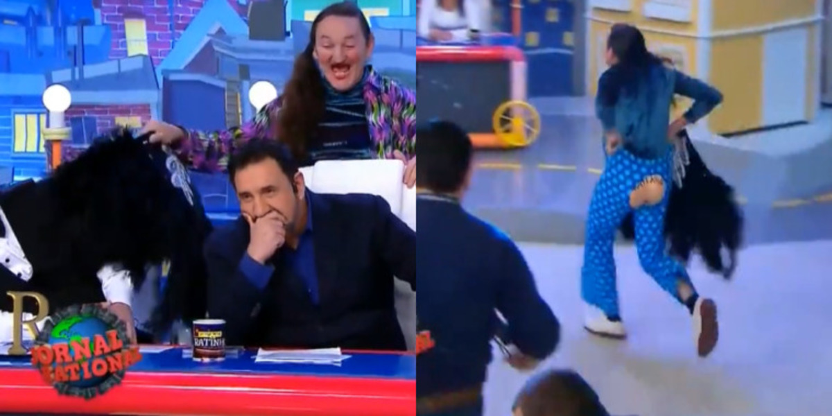 Marquito irrita o apresentador com a situação criada por ele (Foto Reprodução/Montagem/Tv Foco)