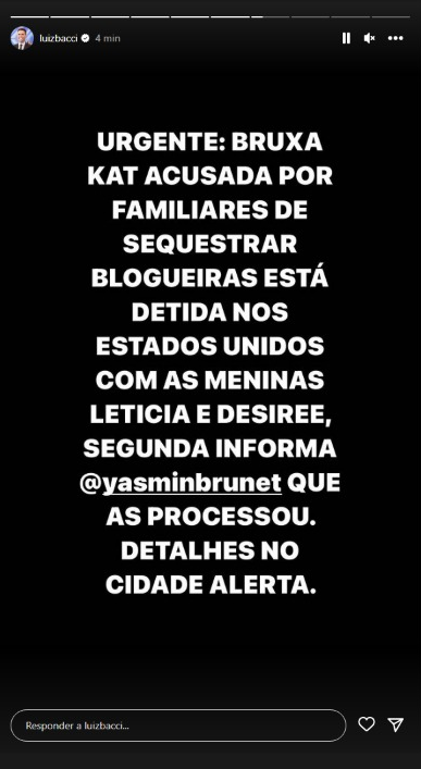 Publicação de Luiz Bacci (Foto: Reprodução/ Instagram)