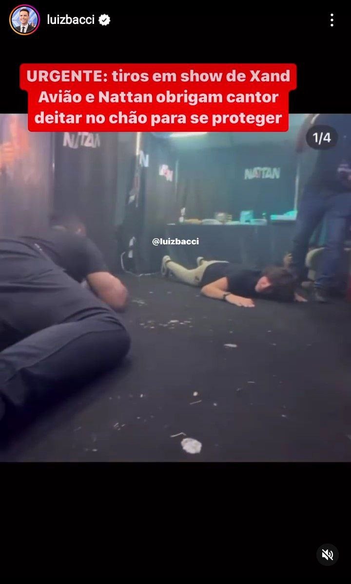 Nattanzinho se deitou no camarim para se proteger dos tiros (Foto: Reprodução)