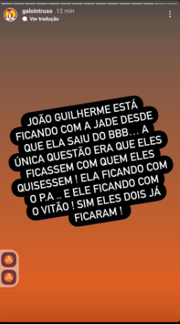Perfil de fofocas no instagram afirma que o cantor Vitão e filho do cantor Leonardo estão tendo um caso amoroso as escondidas - Foto Reprodução Instagram Perfil de fofocas no instagram afirma que o cantor Vitão e filho do cantor Leonardo estão tendo um caso amoroso as escondidas - Foto Reprodução Instagram